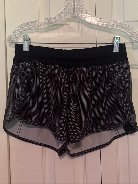Lululemon Black Microdot Shorts, Perfect Condition, Drawstring Zip Pocket size 8