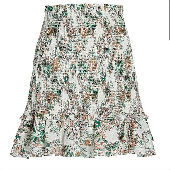 NWOT. Veronica Beard Melodie Smocked Floral Mini Skirt Women’s Size 0