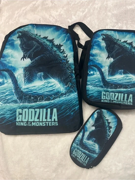 King of the Monsters Kids Blue Backpack Set