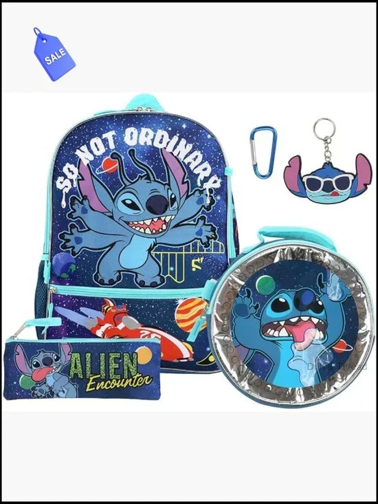 5-Piece Backpack Set with Lunch Bag and Keychain