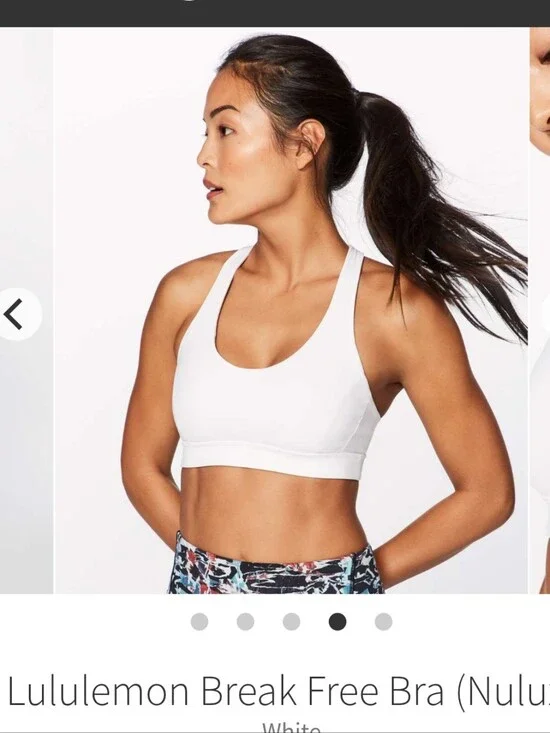Lululemon Break Free Bra in Light Grey Sz 6 B/C Cup