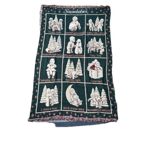 Department 56 Goodwin Weavers‎ Snowbabies Triple Woven Throw Christmas Tapestry