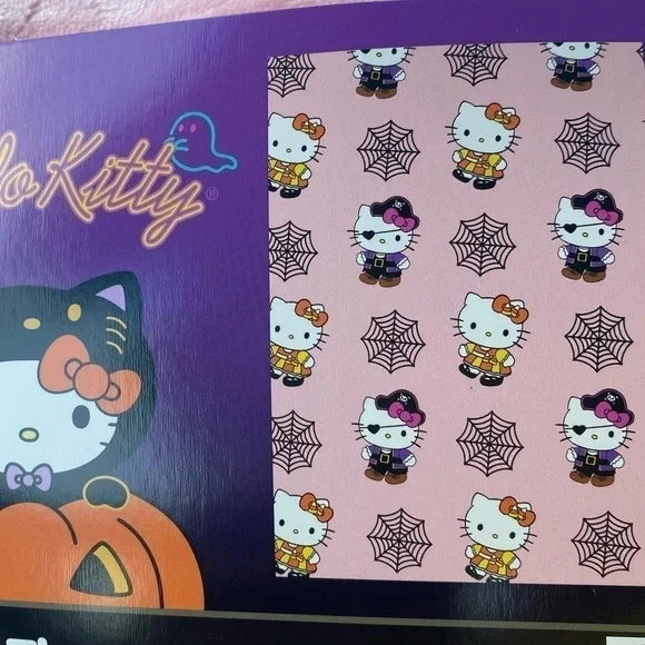 Hello Kitty Spiderweb Pirate Candy Cane Halloween Plush Blanket HTF Viral TikTok