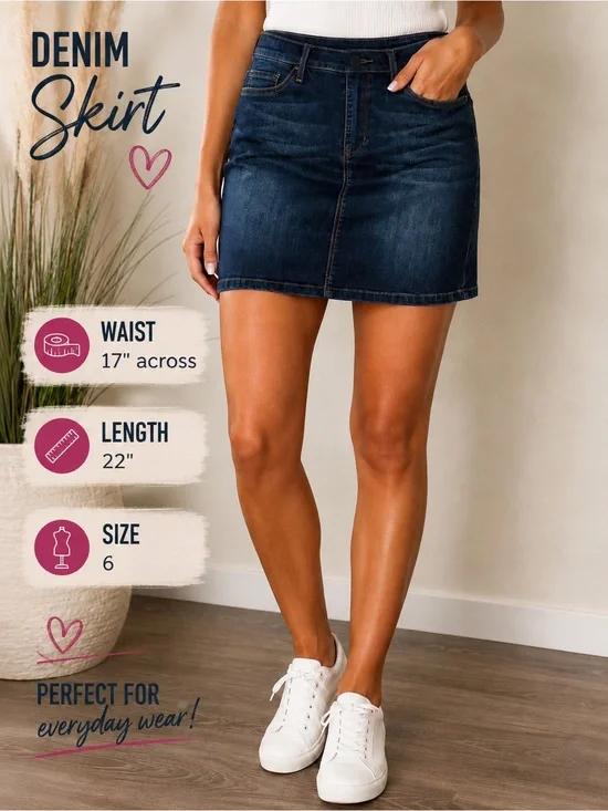 J. Jill Dark Blue Denim Mini Skirt