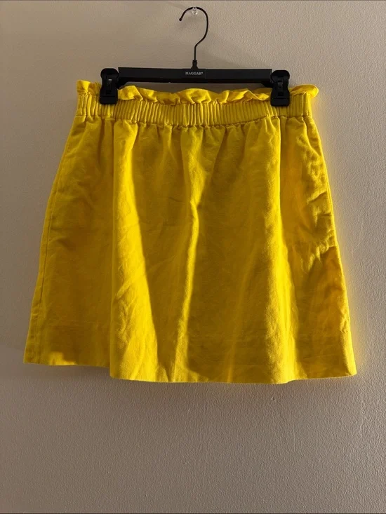 J. Crew Factory Yellow linen sidewalk Skirt