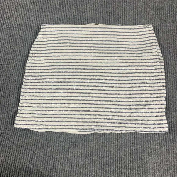 Gap Skirt Womens 10 White Striped‎ Cotton Lined Zip Up Short Beach Comfort Cute