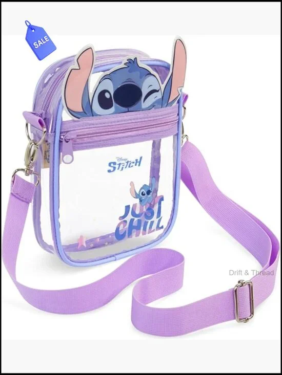 Disney Girls Clear Crossbody Bag PVC Sling for Stadium Events Concerts Travel