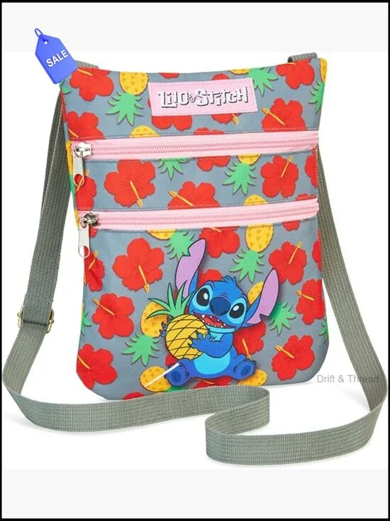 Adjustable Crossbody Bag with Zipper Closure, Polyester, for Girls Teens