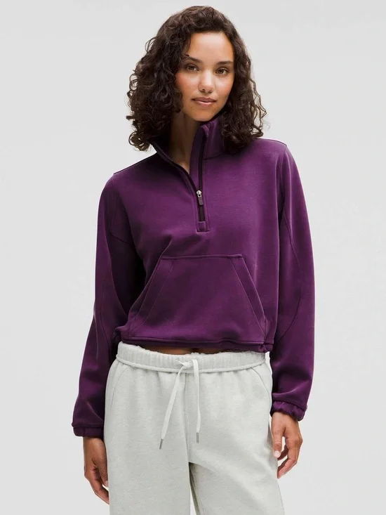 050. Lululemon Brushed Softstreme Half Zip Dramatic Magenta