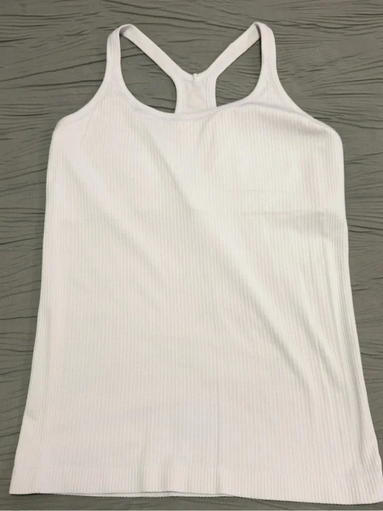 lululemon athletica Off- White Ribbed Racerback Tank