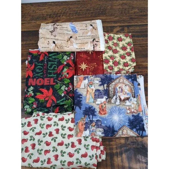 Lot of Fabric, Christmas, Nativity, Angels, 2lb 14oz‎
