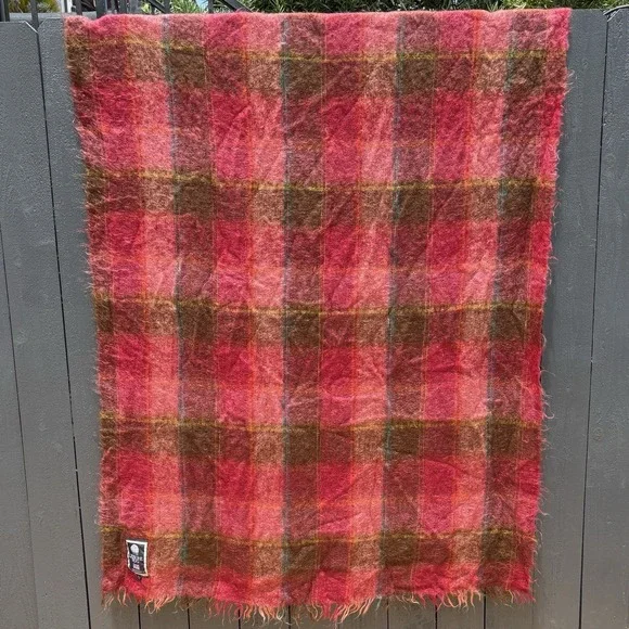 Whitley Willows Leisure Rug Plaid Mohair Wool Throw Blanket Tartan 100X68 Soft