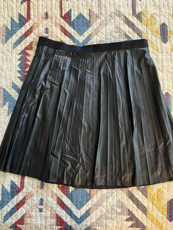 J. Crew Pleather Pleated Skirt
