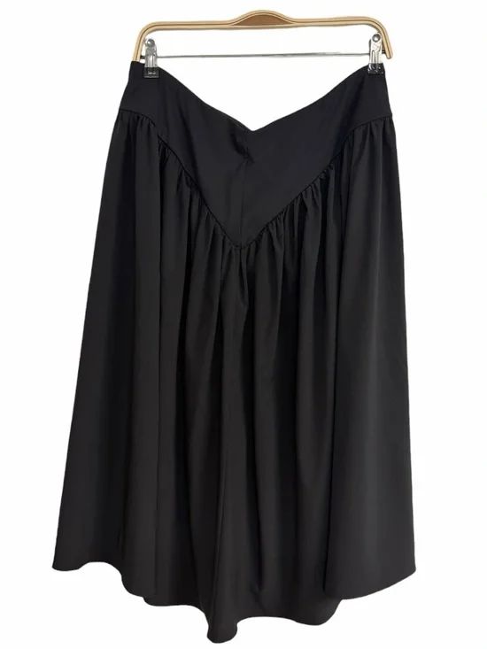 Halara High Waisted Flowy Midi Skirt Black Pleated Stretch NWT XL