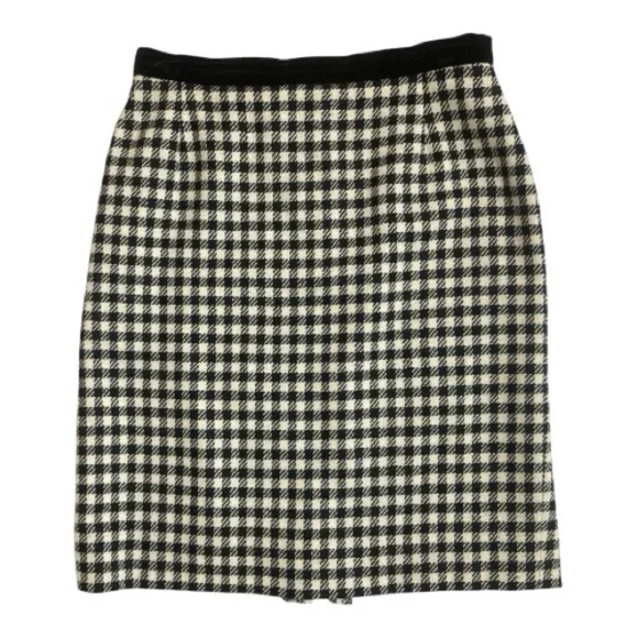 Escada Black‎ and White Houndstooth Skirt