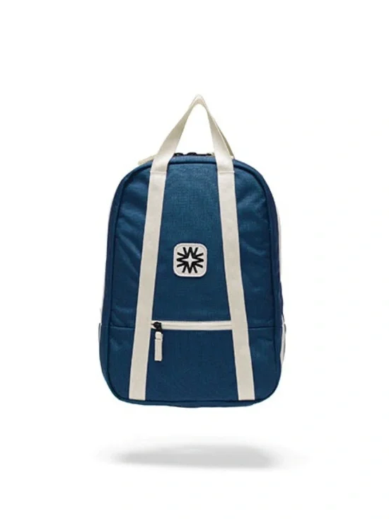 Kids Blue Backpack with Cream Contrast Straps