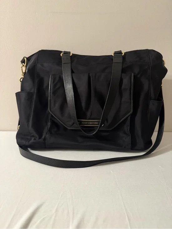 Juicy Couture Black Nylon Shoulder Tote/Diaper Bag