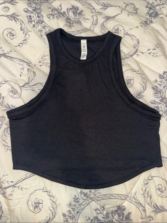 lululemon athletica Hold Tight Black Ribbed Cropped Tank