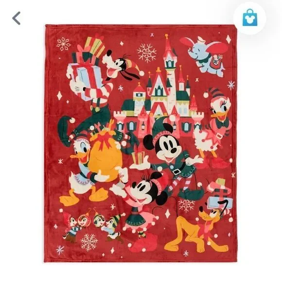 Disney Mickey Mouse and Friends Holiday Throw NWT