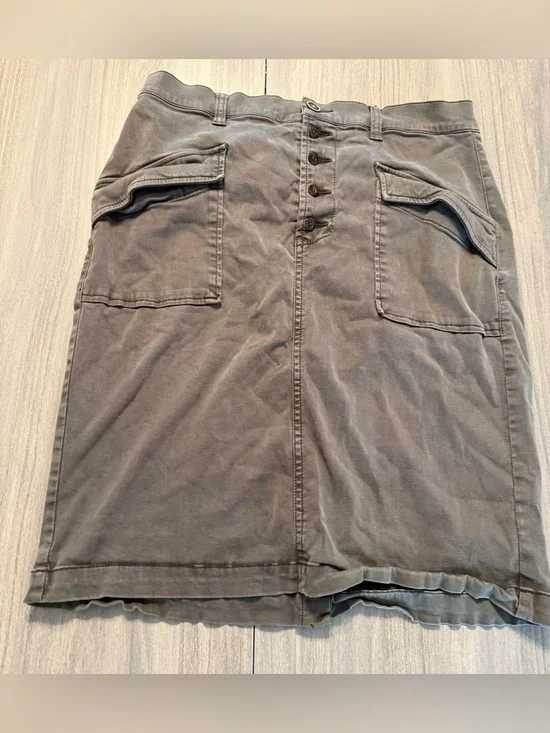 Pilcro Washed Olive Utility Skirt