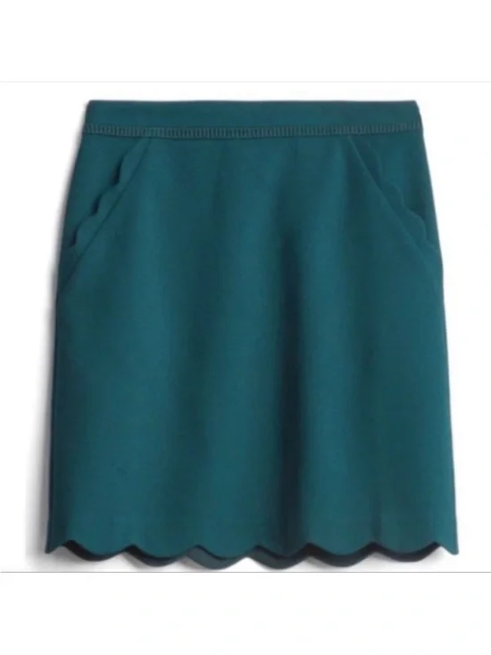 Skies Are Blue Scalloped Hem Skirt