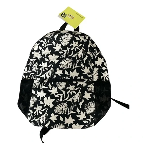All in Motion Black and White Floral Kids Backpack