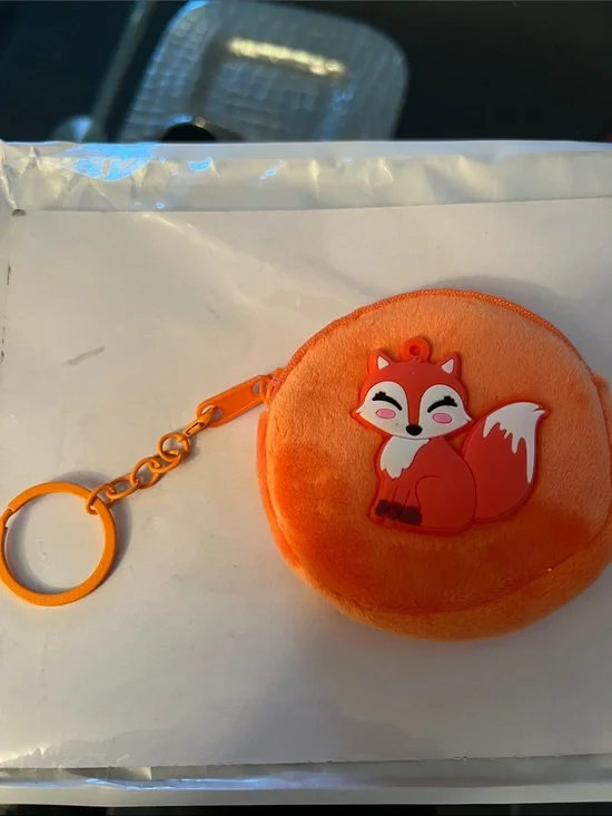 Kids Plush NWOT Orange Fox Plush Coin/ Keychain Pouch