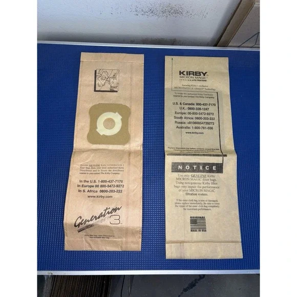 Genuine Kirby Generation 3 Micron Magic‎ Vacuum Filter Bags 2 Pack OEM USA NOS
