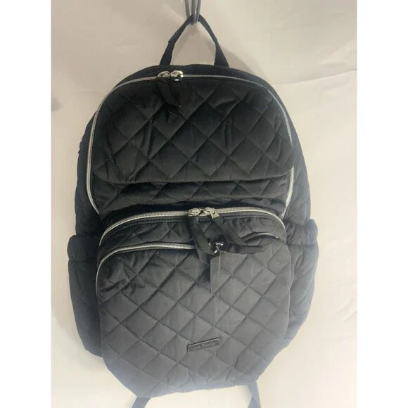 Vera Bradley Large Quilted Backpack Black Unisex  Fabric  NWT