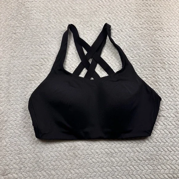Lululemon Energy Bra High Support Black Size 40D Athletic Cups Adjustable