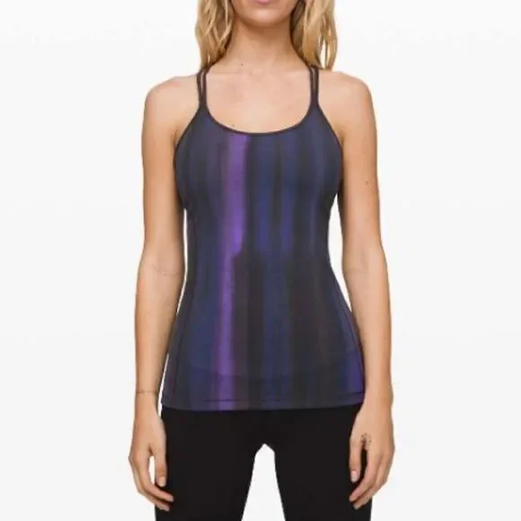 LULULEMON Free To Be Tank Everlux Black / Purple Size 4
