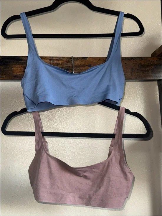2-Pack Lululemon Nulu Scoop-Neck Bralettes in Oasis Blue & Twilight Rose, size 6