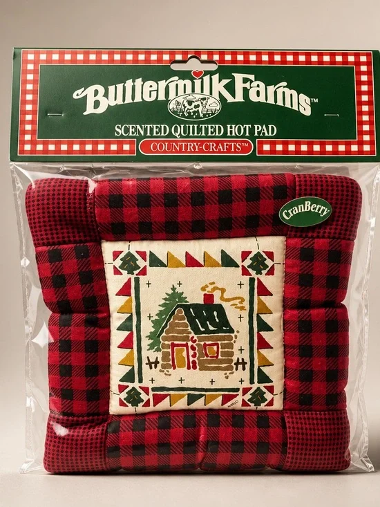 Cranberry Red Quilted Holiday Hot Pad