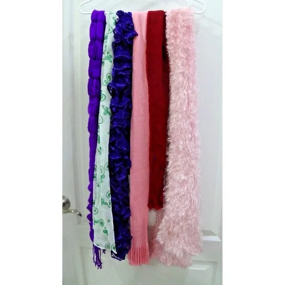 Neck Muffler Warmer Scarf Boa Lot of SIX Winter is HERE #333