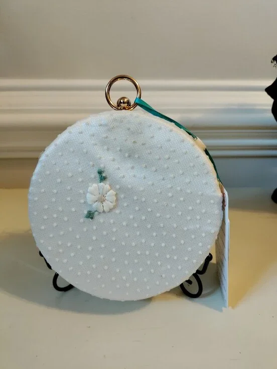 Abel & Lula Girls White Round Floral Clutch Purse 6