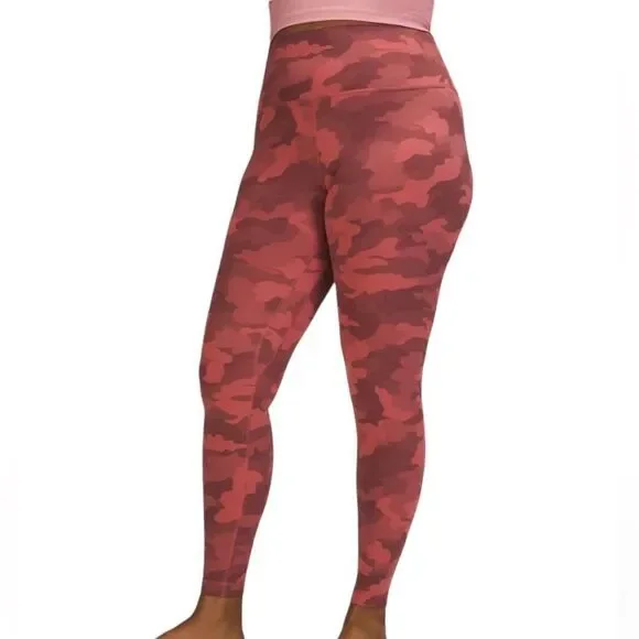 Lululemon Align High Rise Pant 28” Pink Camouflage New Size 12