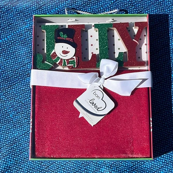 NWT red Christmas baby blanket,