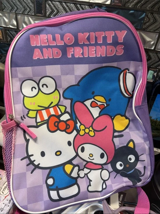 Hello Kitty Purple and Pink Kids Backpack with Character Panel