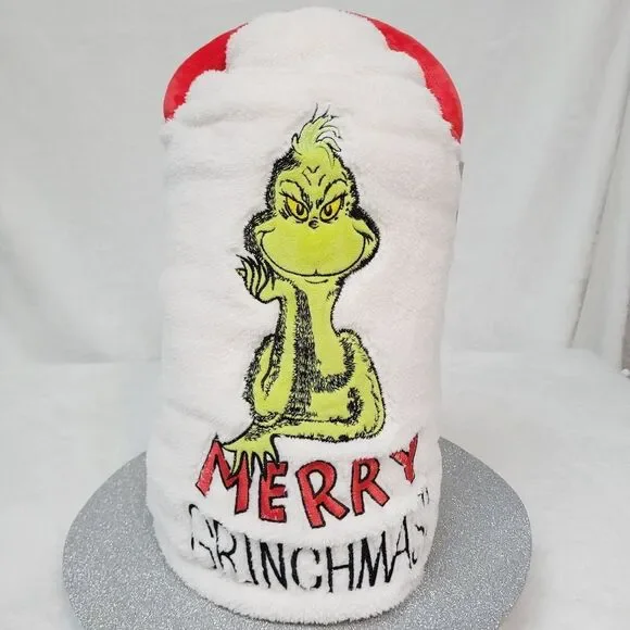 Snowpinions Grinch Merry Grinchmas Throw Blanket Dr Seuss Portable 60 x 45 New