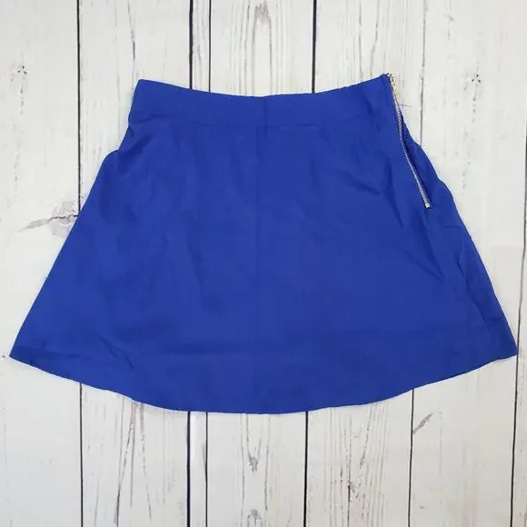 NWT Tobi Side Zip Royal Blue Mini A-Line Skater Skirt Women's Size Small