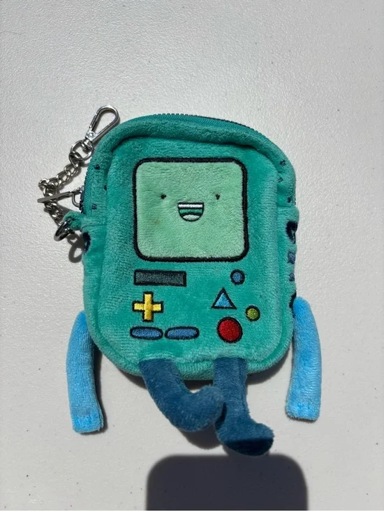 Adventure Time BMO Plush Keychain Pouch in Teal and Light Blue