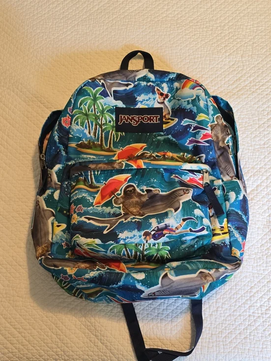 Jansport Blue Tropical Seal Print Kids Backpack