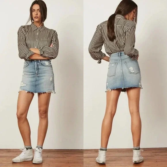 Boyish The‎ Corey Denim Skirt in Dr. Strangelove Wash Size 23