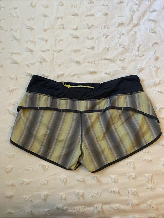 Vintage lululemon Striped Olive and Black Running Shorts