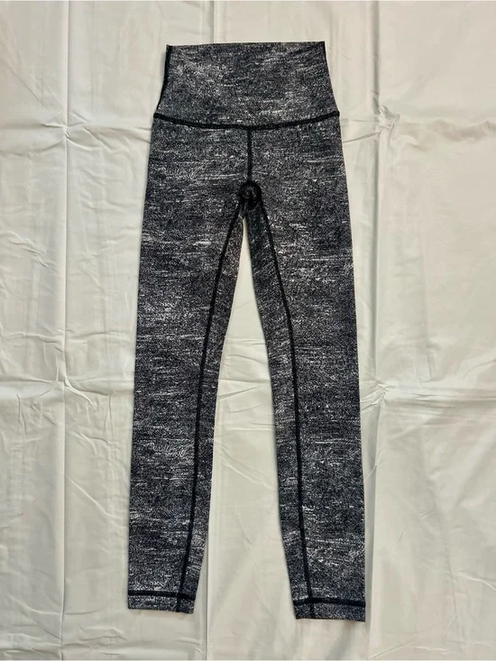 Lululemon Wunder Under Grey and White Splatter Luon Leggings Size 0