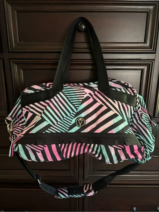 Ivivva by lululemon Pink and Mint Striped girls Duffel Bag, dance or sport