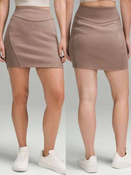 Lululemon Scuba High Rise Mini Skirt Taupe