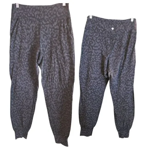 LULULEMON ALIGN Sz 8 Charcoal Black Gray Nulu Logo Jogger Yoga Pants LW5CIFS