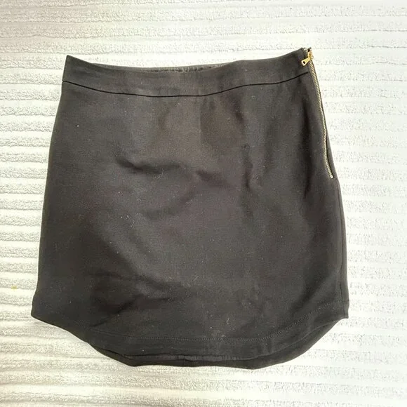 Trina Turk Womens Black Pencil Mini Skirt With Side Zipper Stretch Lined Casual