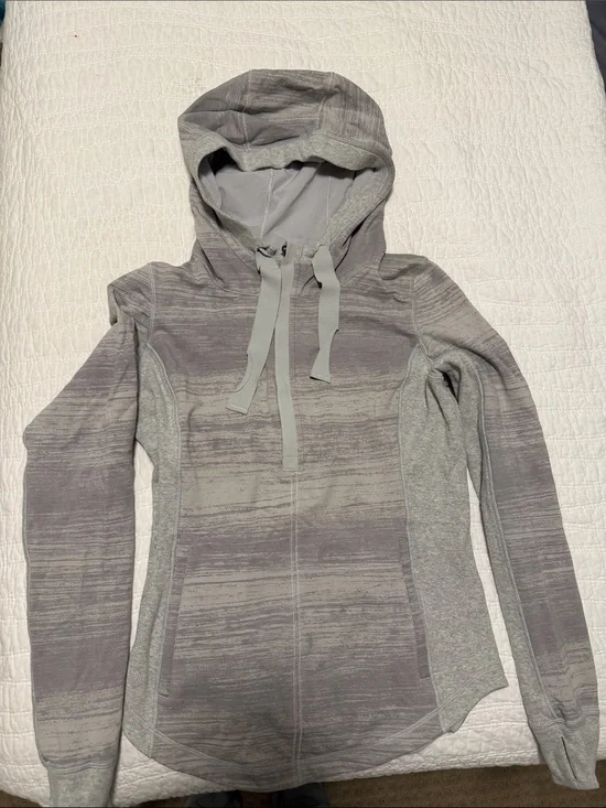 lululemon athletica Heathered Gray Hoodie half zip